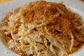 Cauliflower Spaghetti Alfredo With Crispy Parmesan Crumbs